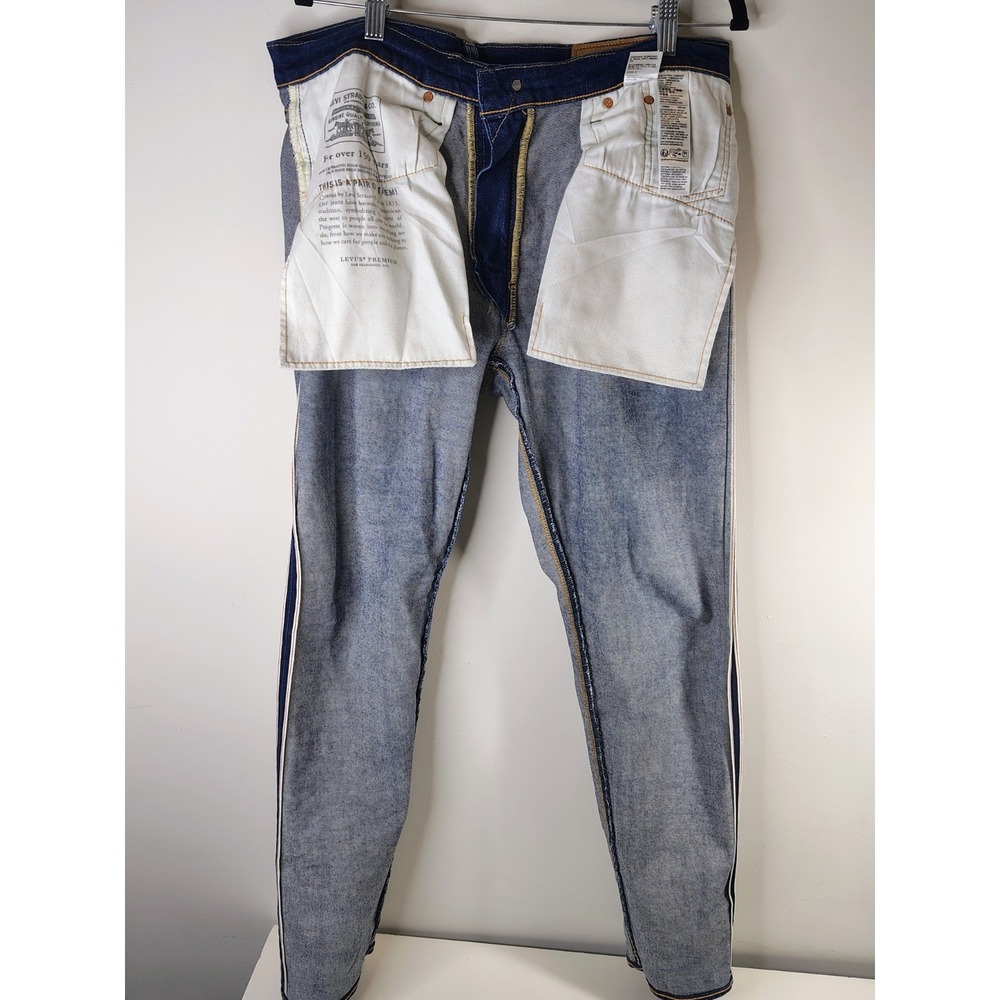 LEVI'S 502 Taper Premium Big E Jeans Blue Denim Men's 34X32 - Picture 10 of 11